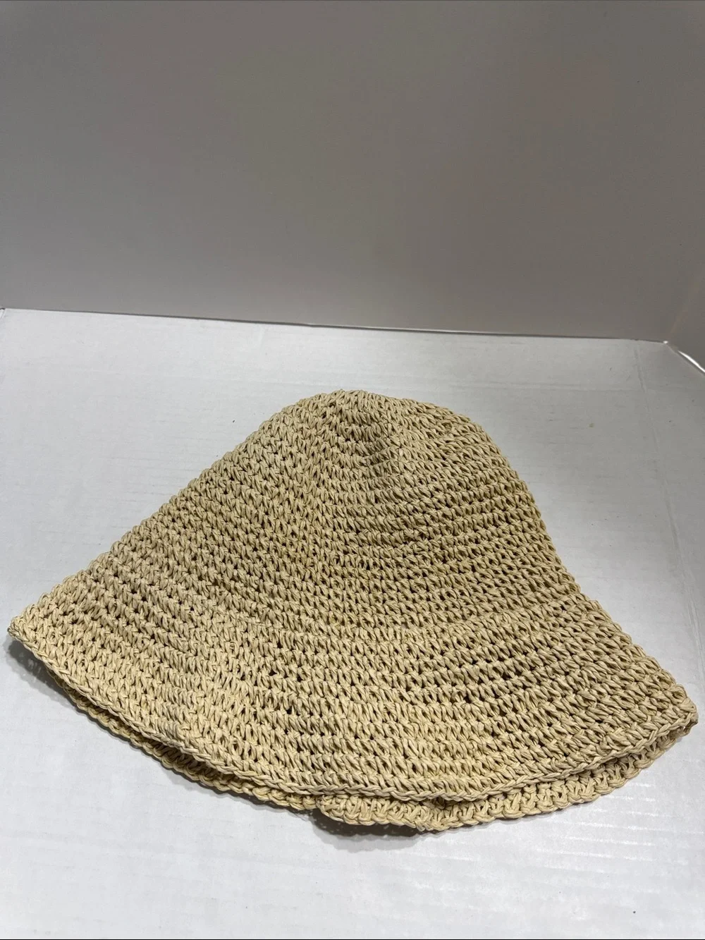 Woven Straw Bucket Hat - Yellow